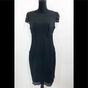 Allen B Schwartz black lace detailed dress size 8